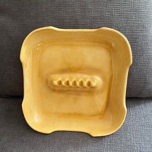 Vtg California Pottery Sequoia Mustard Yellow Glaze Large Ashtray Trinket Dish